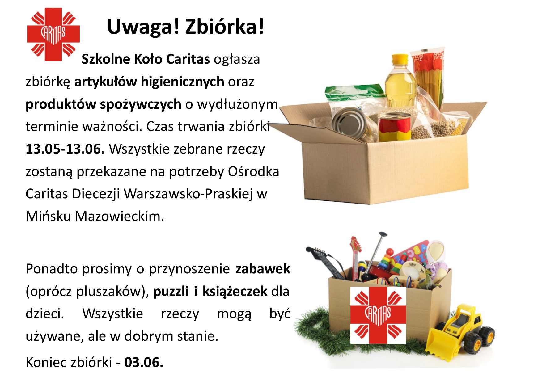 Szkolne Koło Caritas - zbiórki